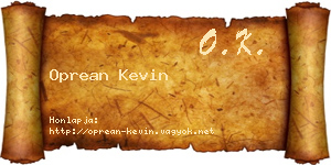 Oprean Kevin névjegykártya